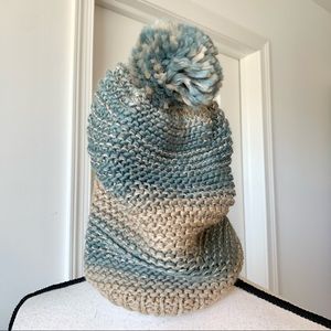 ESMARA Metallic Knit Pom Pom Beanie Hat—OS